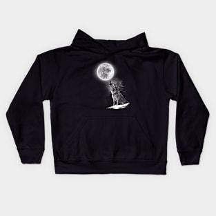 Bitcoin Moon Wolf Cryptocurrency Kids Hoodie